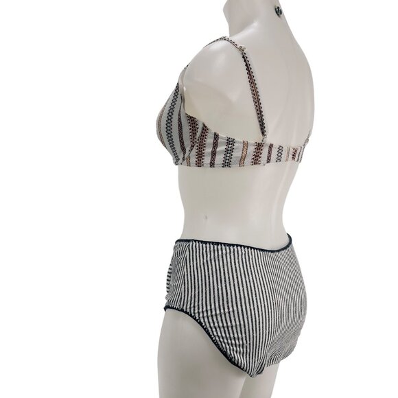 JESSICA SIMPSON Women's Swimsuit Multi Geometric Bikini Top Size L Bottom Size L - Picture 2 of 9